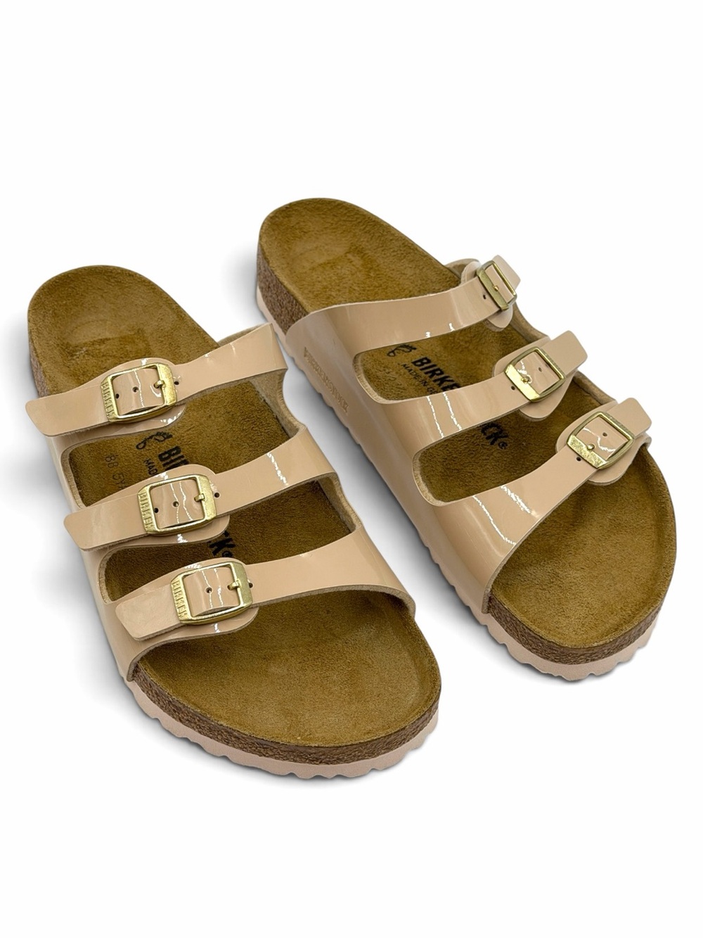 Birkenstock Florida Sandal Graceful Patent Triple Strap Sandals Size 41 EU